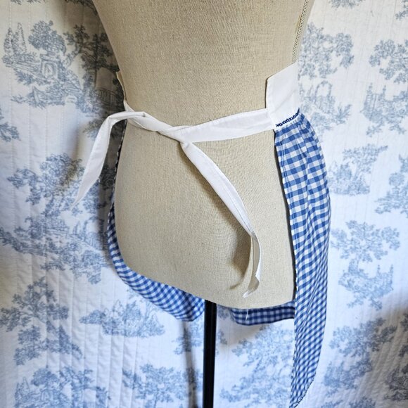 Vintage Apron Blue White Gingham - Picture 6 of 6